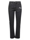 Stella Mccartney Womens Vintage Black Denim Logo-patch Regular-fit Mid-rise Stretch-denim Mom Jeans M In Black