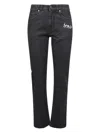 Stella Mccartney Womens Vintage Black Denim Logo-patch Regular-fit Mid-rise Stretch-denim Mom Jeans M In Black