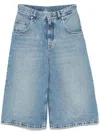 Stella Mccartney Women Denim Cotton Bermuda Shorts In Blue