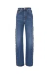 Stella Mccartney Womens Blue Vintage Denim Faded-wash Straight-leg High-rise Jeans In Blue Vintage