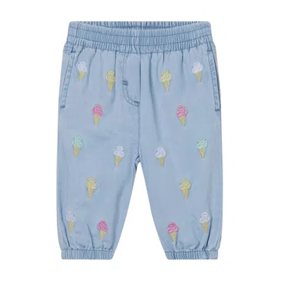 Stella Mccartney Babies' Jeans Con Applicazione In Hellblau