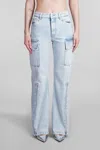 Stella Mccartney Mid-rise Wide-leg Cargo Jeans In Blue