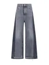 Stella Mccartney Straight Trousers With Belt Loops And Frayed Hem