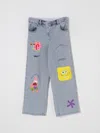 Stella Mccartney Embroidered Cotton Jeans In Gnawed Blue