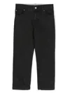 Stella Mccartney Logo-embossed Straight-leg Jeans In Black