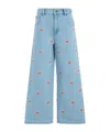 Stella Mccartney Ide-leg Jeans With Embroidery Kids In Blue