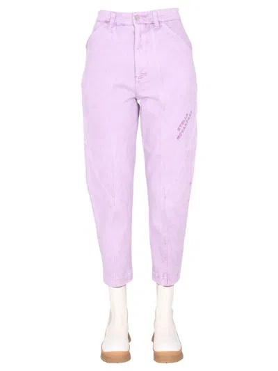 Stella Mccartney Jeans With Embroidered Logo In Purple