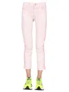 Stella Mccartney Fresh Peach Twisted Seam Crop Straight Leg Jeans