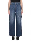 Stella Mccartney Workwear Blue Denim Pants In Blue