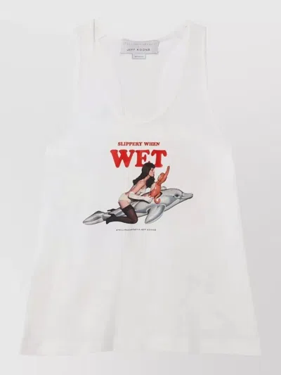 Stella Mccartney Stella Mc Cartney Jeff Koons Cotton Tank Top In White
