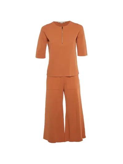 Pre-owned Stella Mccartney Jersey Culottes Set In Orange