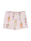 Stella Mccartney Graphic-print Cotton Shorts In Pink & Purple