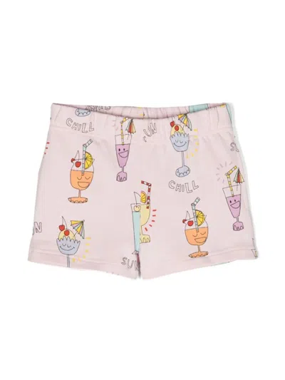 Stella Mccartney Kids' Graphic-print Cotton Shorts In Pink