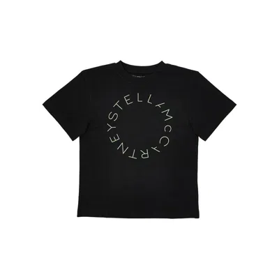 Stella Mccartney Jersey T-shirt With Logo Print Kids In Black