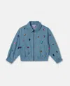 Stella Mccartney Jewel Embroidered Denim Jacket In Blue