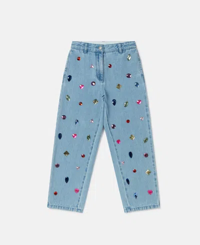 Stella Mccartney Jewel Embroidered Denim Jeans In Blue
