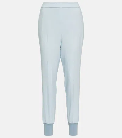 Stella Mccartney Julia Stretch-crepe Track Pants In Blue
