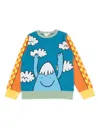 Stella Mccartney Printed Cotton Sweater In Blue