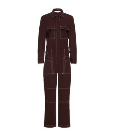 Stella Mccartney Jumpsuit With Collar And Contrast Details In Black