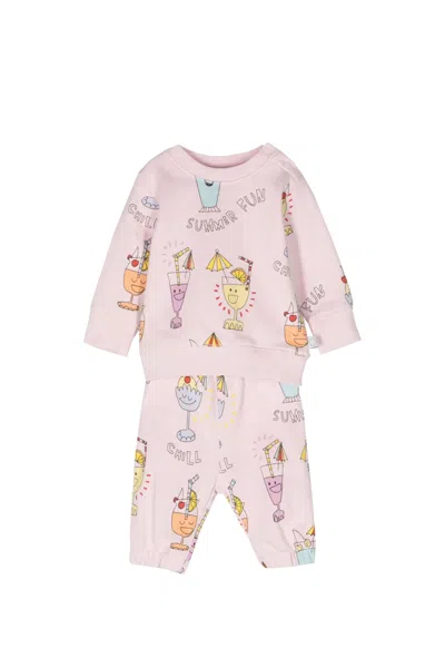 Stella Mccartney Babies' Jumpsuit With Print In Rose