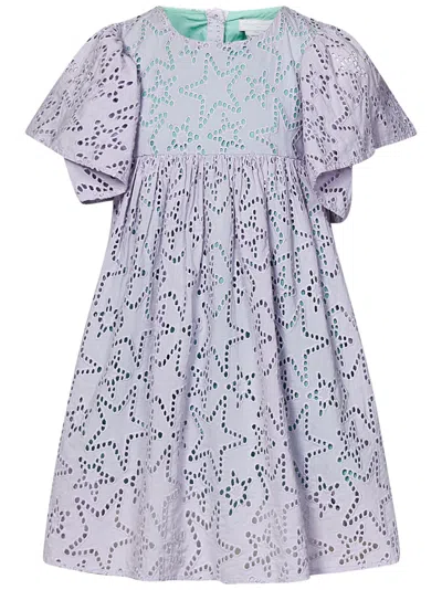 Stella Mccartney Kids' Embroidered Star Dress (3-14 Years) In Purple