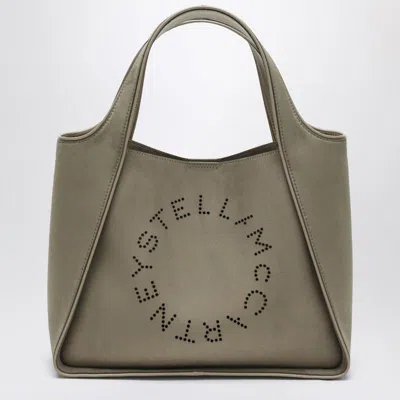 Stella Mccartney Khaki-coloured Medium Stella Logo Bag In Green