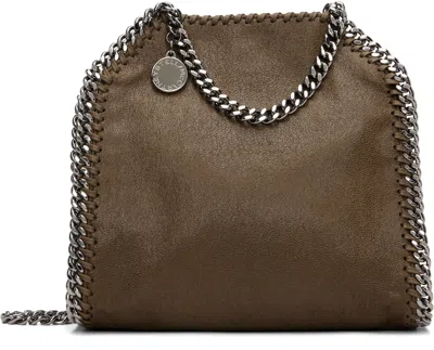 Stella Mccartney Khaki Falabella Tiny Tote Bag In Brown