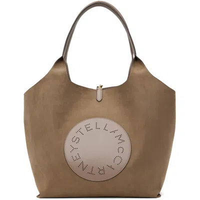 Stella Mccartney Khaki Logo Reversible Tote In 2800 Moss