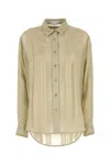 Stella Mccartney Silk Shirt With Collared Neck And Curved Hem