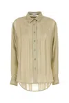 Stella Mccartney Silk Shirt With Collared Neck And Curved Hem