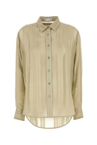 Stella Mccartney Khaki Silk Shirt In Neutral
