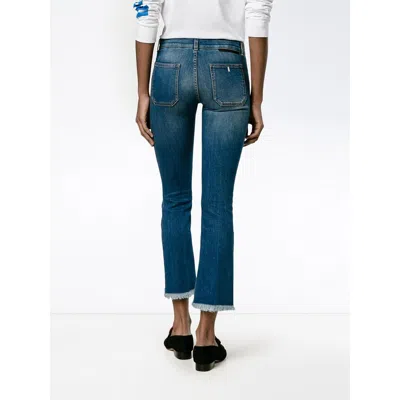 Stella Mccartney Kick Flare Frayed Pocket Jeans Dark In Blue