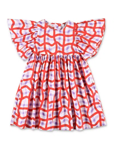 Stella Mccartney Woven Cotton Blend Dress In Red