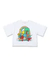 Stella Mccartney Kid - Earth Friends Graphic Cropped T-shirt In White