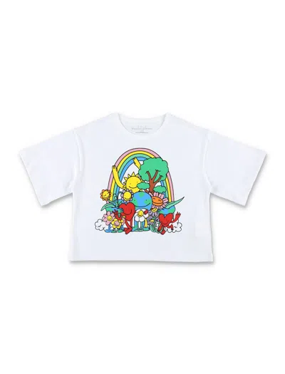 Stella Mccartney Kid - Earth Friends Graphic Cropped T-shirt In White