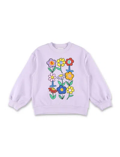 Stella Mccartney Kid - Flowers Sweatshirt In Purple