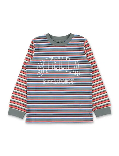 STELLA MCCARTNEY KID - STELLA MCCARTNEY KIDS STRIPED LOGO T-SHIRT