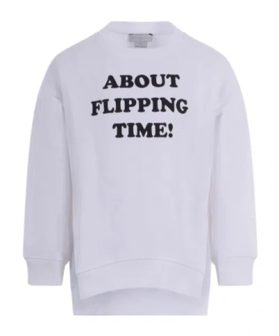 Stella Mccartney Kids About Flipping Time Sweatshirt In White