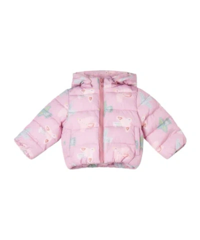 Stella Mccartney Kids All-over Printed Puffer Jacket In Pink