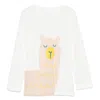 Stella Mccartney Kids Alpaca Doodle Print Long-sleeve T-shirt In Yellow