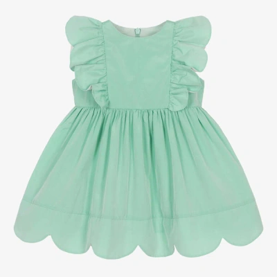 Stella Mccartney Kids Baby Girls Green Frilled Taffeta Dress