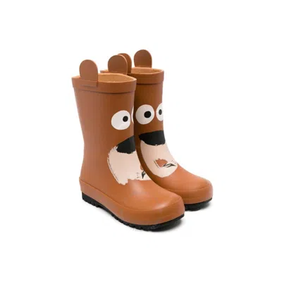 Stella Mccartney Kids Bear-motif Rain Boots In Brown