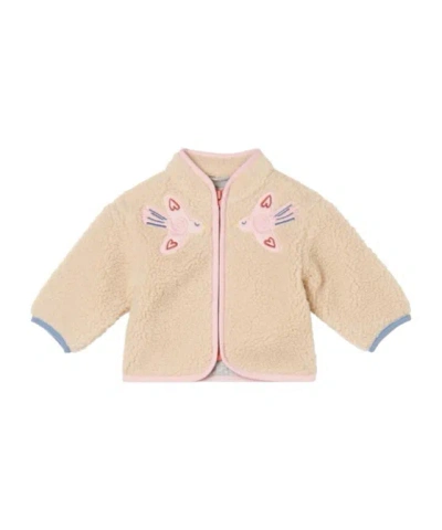 Stella Mccartney Kids Bird Embroidered Zip-up Jacket In Neutral