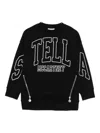 Stella Mccartney Kids Black Cotton Long-sleeved Crewneck Sweatshirt In Black