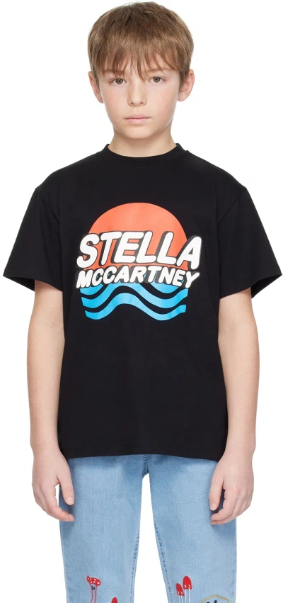 Stella Mccartney Kids Black Waves T-shirt