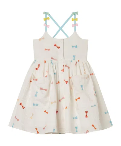 Stella Mccartney Kids Bow-detailed Sleeveless Dress In White