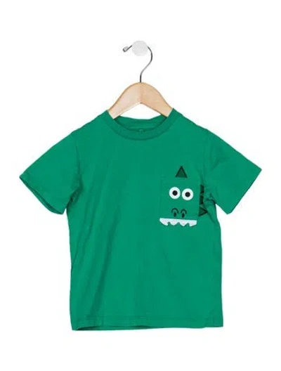 Pre-owned Stella Mccartney Babies' Kids Boys Dinosaur Face Graphic Print Short Sleeve Shirt In Green