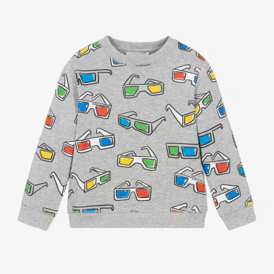 Stella Mccartney Kids Boys Grey Cotton Glasses Sweatshirt