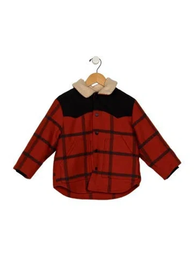 Pre-owned Stella Mccartney Babies' Kids Boys Plaid Long Sleeve Jacket In Red
