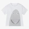 Stella Mccartney Kids Boys White Organic Cotton Shark T-shirt In White